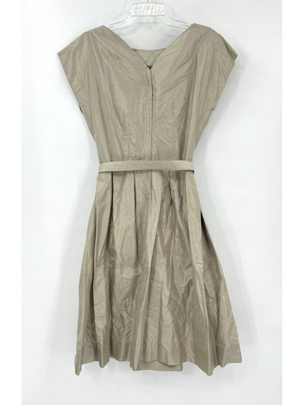 vintage 50s R&K ORIGINALS dress taupe SMALL fit flare rockabilly mid century - Picture 12 of 15